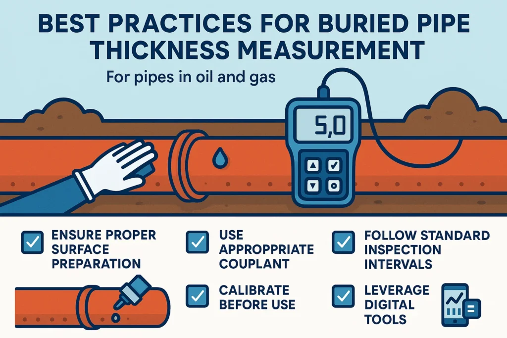 visual representation of Best Practices for Buried Pipe Thickness Measurement