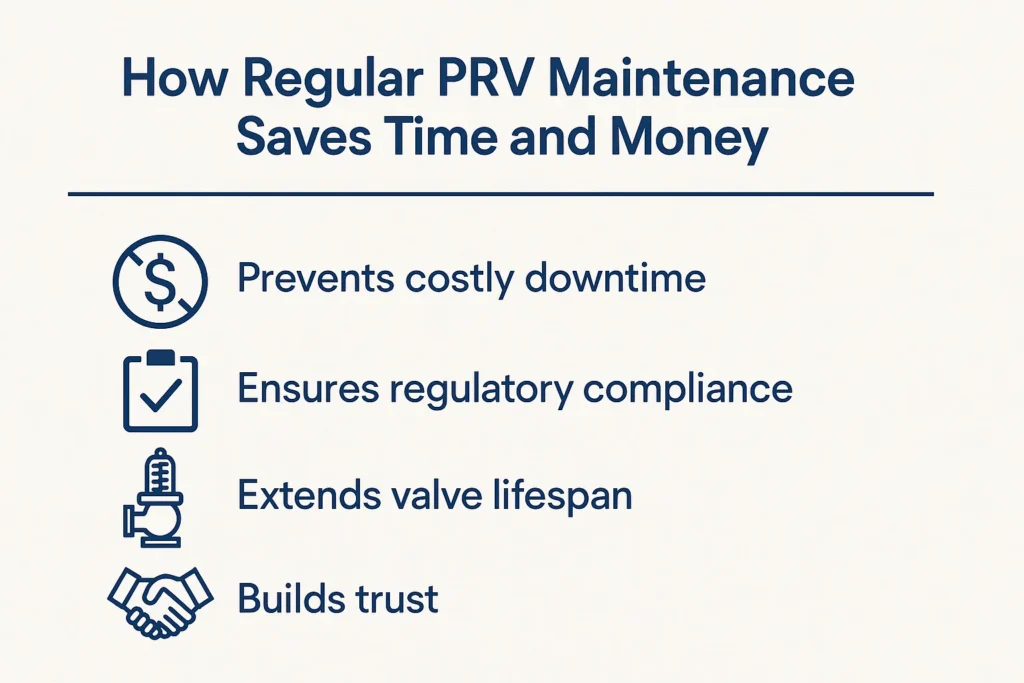 visual representation of How Regular PRV Maintenance Saves Time and Money