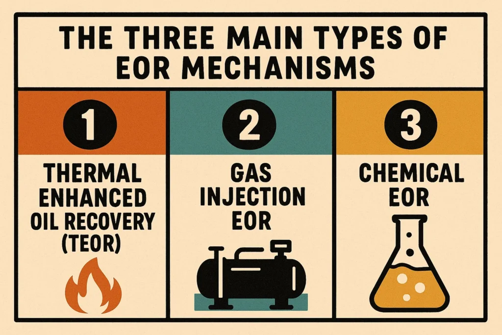 infographic Explaining The Three Main Types of EOR Mechanisms