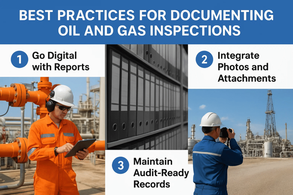 infographic image showing Best Practices for Documenting Oil and Gas Inspections