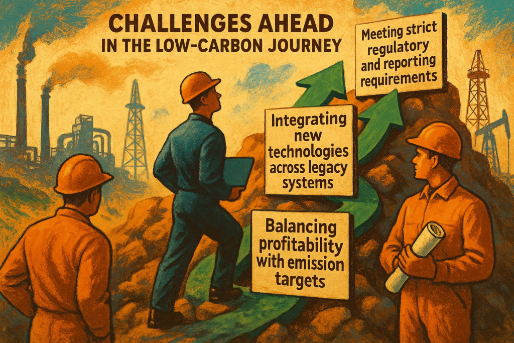 infographic showing Challenges Ahead in the Low-Carbon Journey