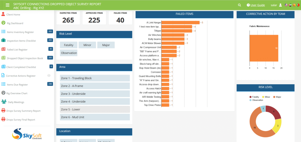 About Inspections Track Software dropped object module