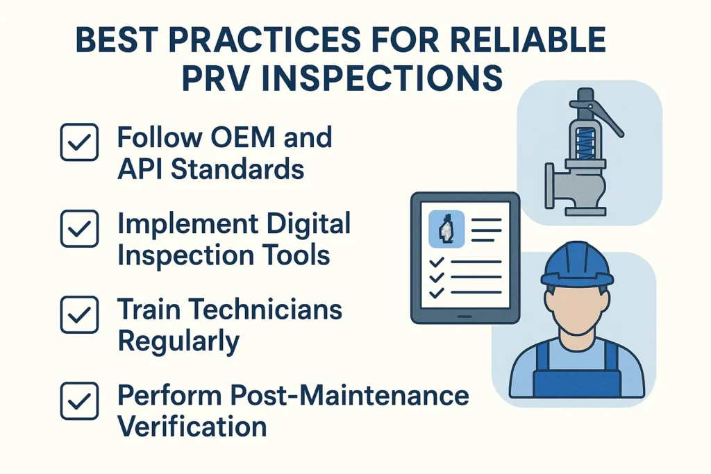 visual representation of Best Practices for Reliable PRV Inspections
