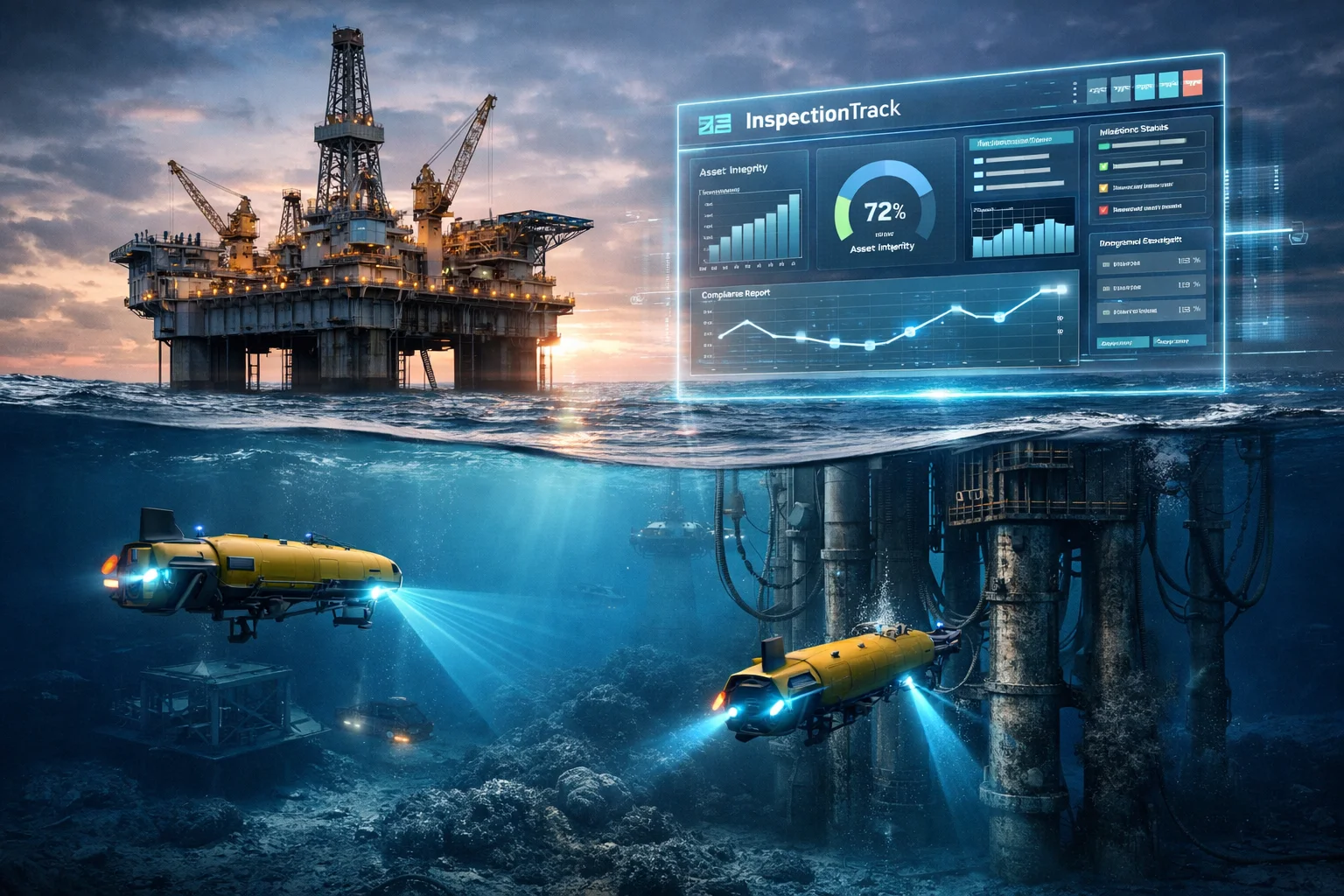 Inspections for Deepwater Rigs: Coordinating Autonomous Underwater Vehicles with InspectionTrack