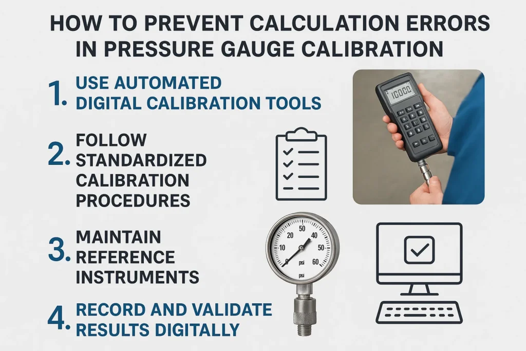 visual representation of How to Prevent Calculation Errors in Pressure Gauge Calibration
