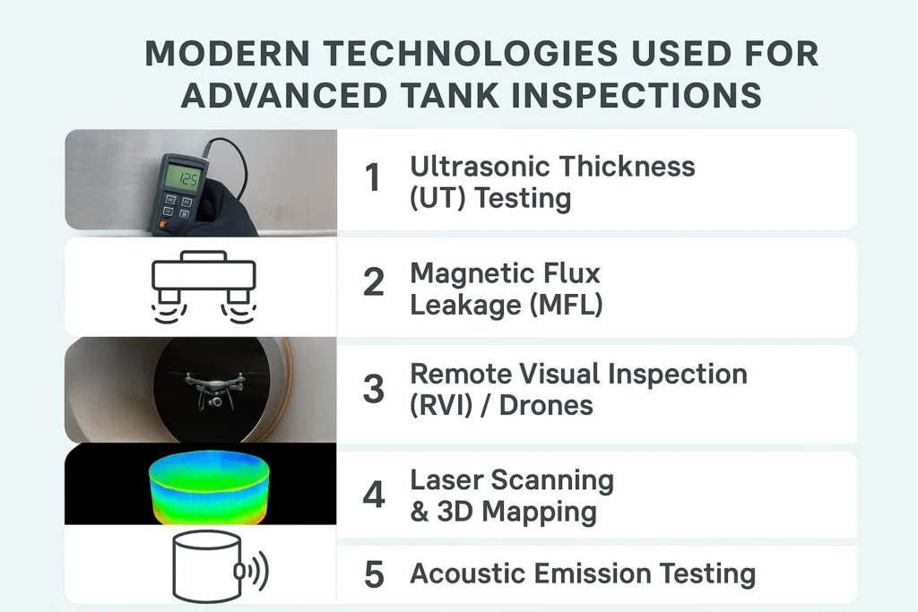 visual representation of Modern Technologies Used for Advanced Tank Inspections