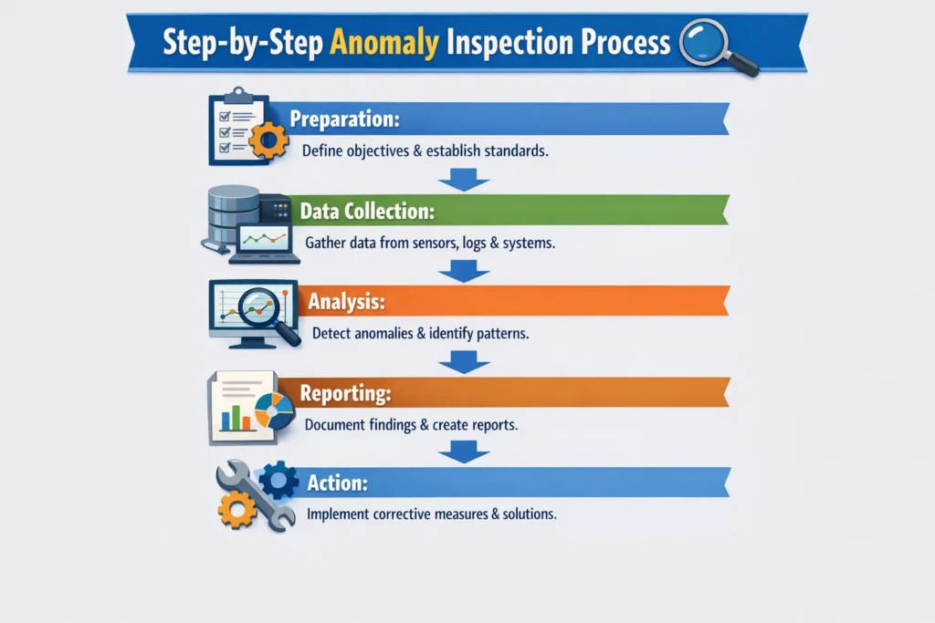 visual representation of Step-by-Step Anomaly Inspection Process