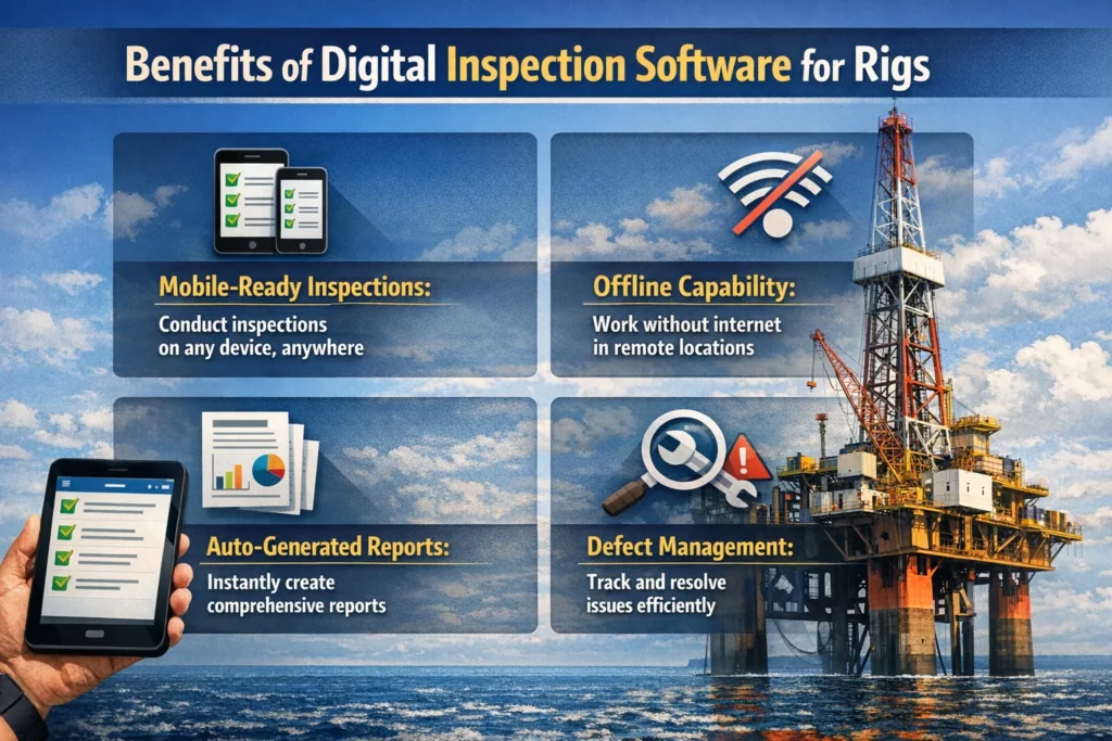 visual representation of Benefits of Digital Inspection Software for Rigs