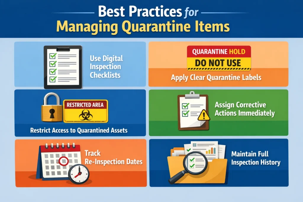 visual representation of Best Practices for Managing Quarantine Items