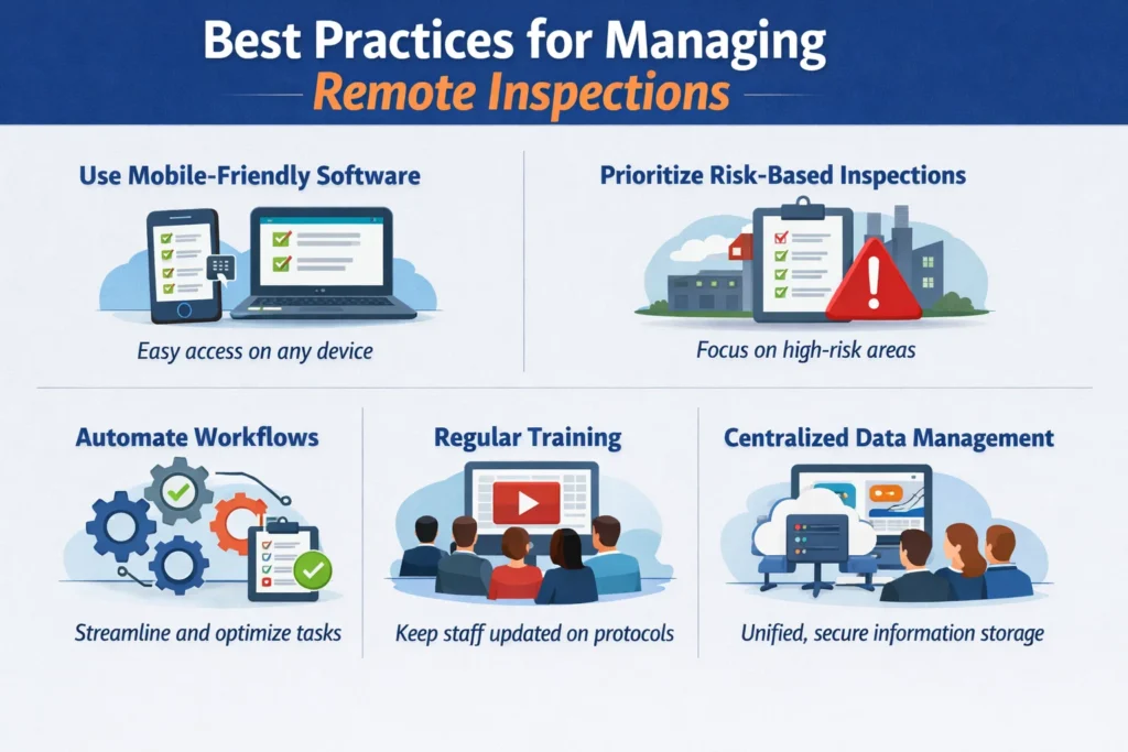 visual representation of Best Practices for Managing Remote Inspections
