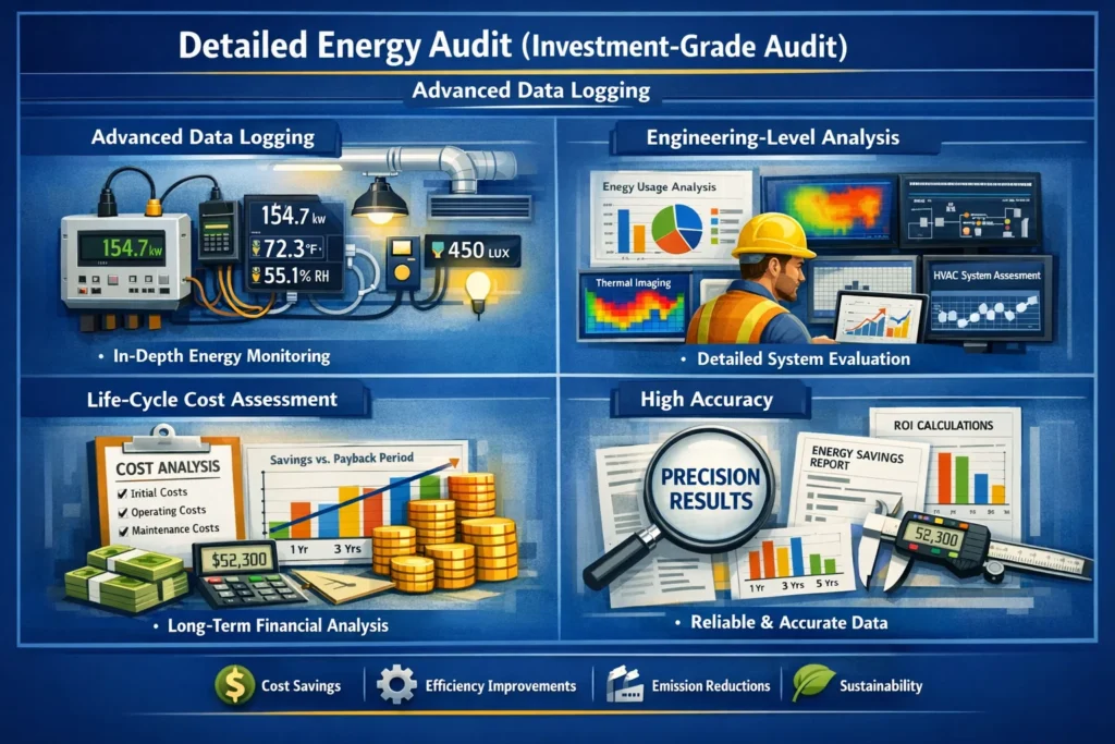 visual representation of Detailed Energy Audit (Investment-Grade Audit)