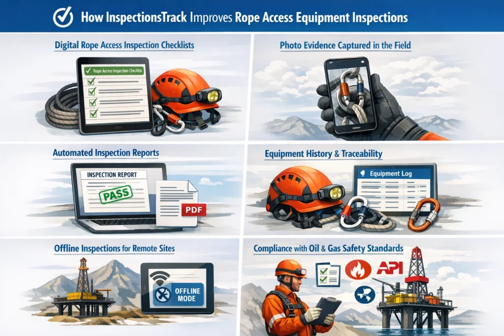 visual representation of How InspectionsTrack Improves Rope Access Equipment Inspections