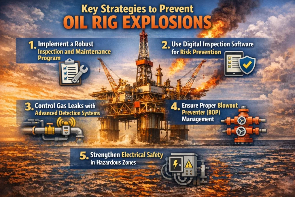 visual representation of Key Strategies to Prevent Oil Rig Explosions