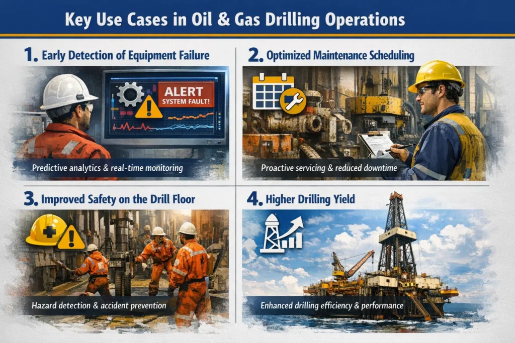visual representation of Key Use Cases in Oil & Gas Drilling Operations