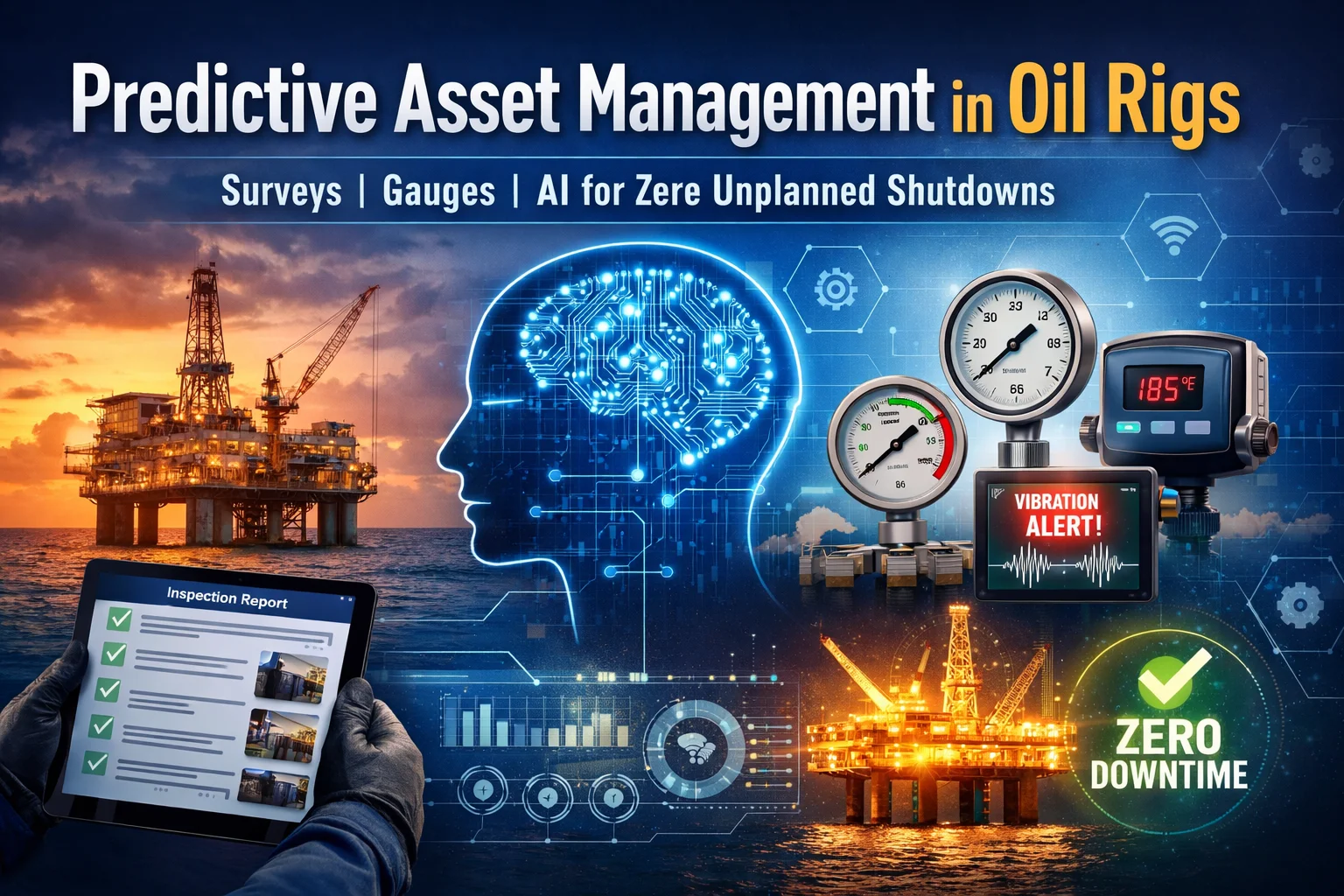 Predictive Asset Management in Oil Rigs: Integrating Surveys, Gauges, and AI for Zero-Unplanned-Shutdown Operations