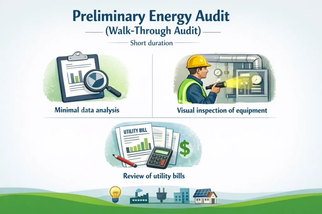 visual representation of Preliminary Energy Audit (Walk-Through Audit)
