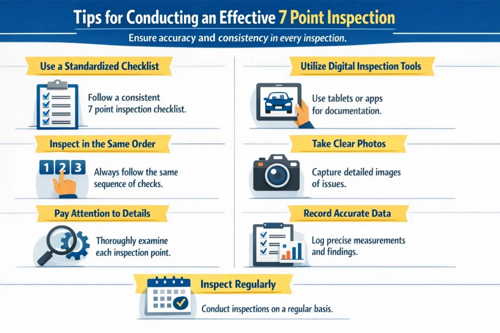 visual representation of 
Tips for Conducting an Effective 7 Point Inspection