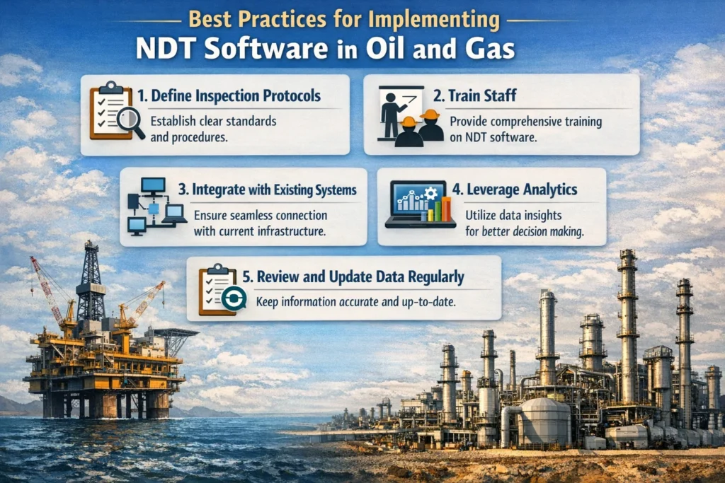visual representation of Best Practices for Implementing NDT Software in Oil and Gas