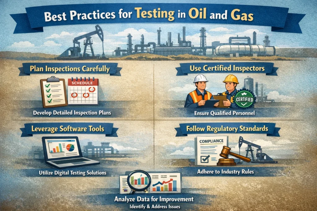 visual representation of Best Practices for Testing in Oil and Gas