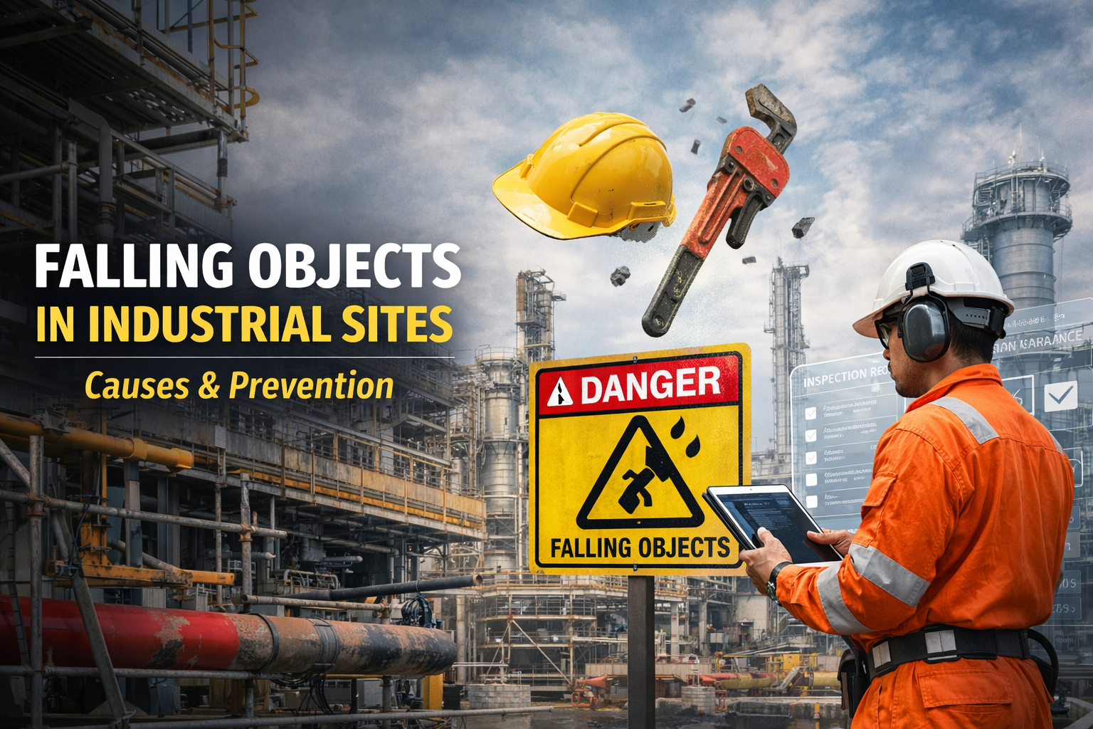 What is the Most Common Cause of Falling Objects in Industrial Sites?