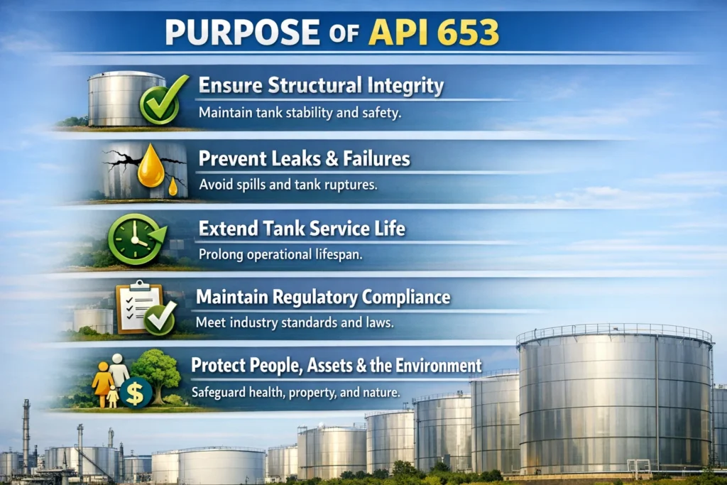 Purpose of API 653 in tanks inspections