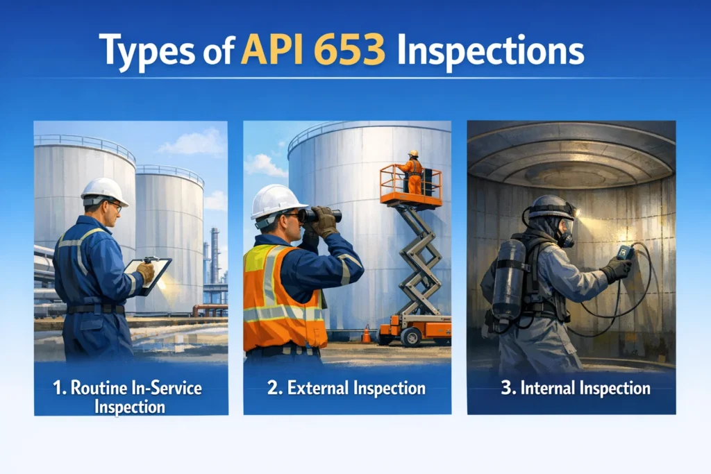 visual representation of Types of API 653 Inspections