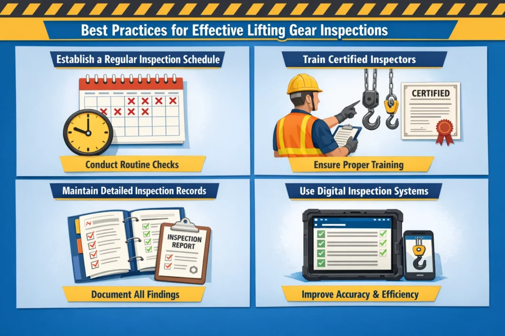 visual representation of Best Practices for Effective Lifting Gear Inspections