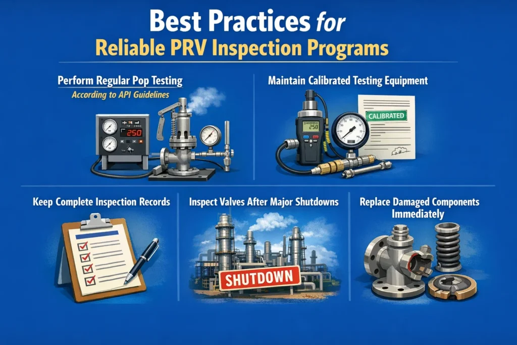 visual representation of Best Practices for Reliable PRV Inspection Programs