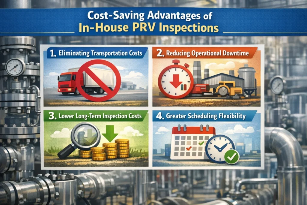 visual representation of Cost-Saving Advantages of In-House PRV Inspections