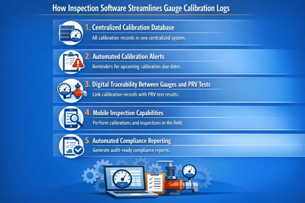 visual representation of How Inspection Software Streamlines Gauge Calibration Logs
