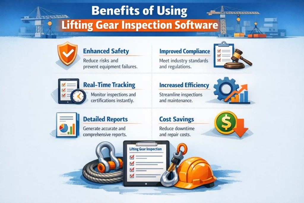 visual representation of Benefits of Using Lifting Gear Inspection Software