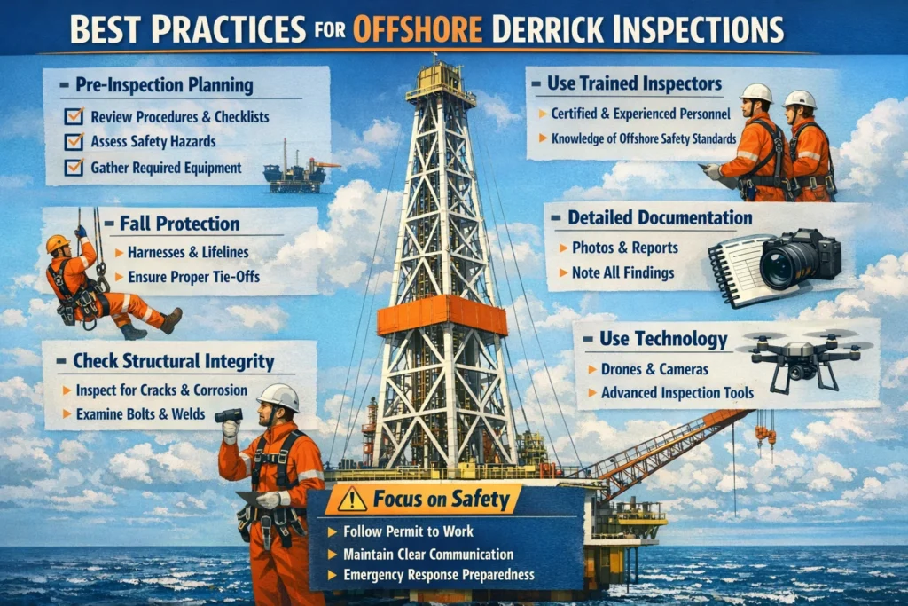 visual representation of Best Practices for Offshore Derrick Inspections