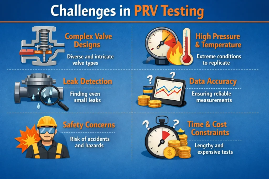 visual representation Challenges in PRV Testing