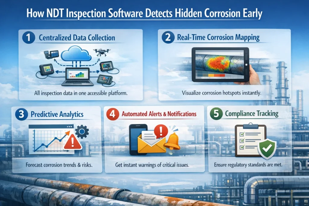visual representation of How NDT Inspection Software Detects Hidden Corrosion Early