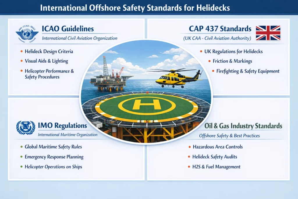 visual representation of International Offshore Safety Standards for Helidecks