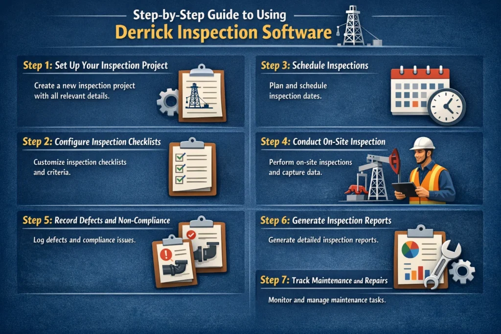 visual representation of Step-by-Step Guide to Using Derrick Inspection Software