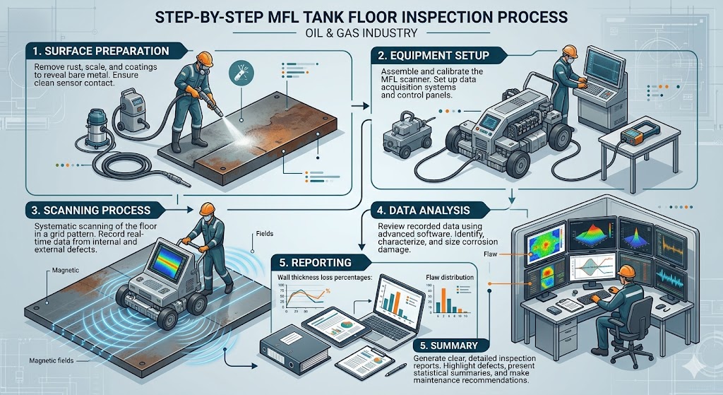 Step-by-Step MFL Tank Floor Inspection Process