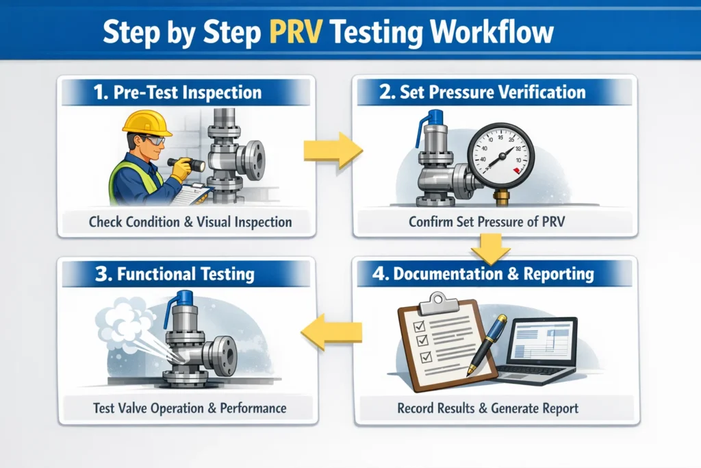 visual representation of Step by Step PRV Testing Workflow