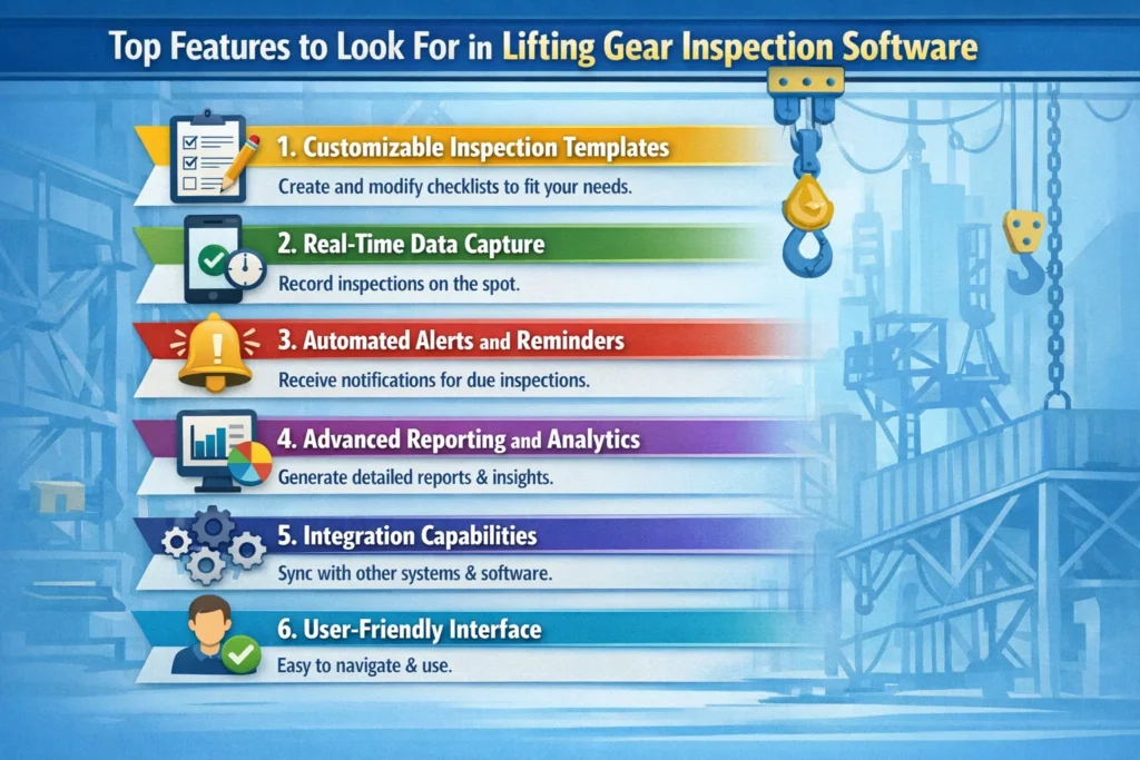 visual representation of Top Features to Look For in Lifting Gear Inspection Software