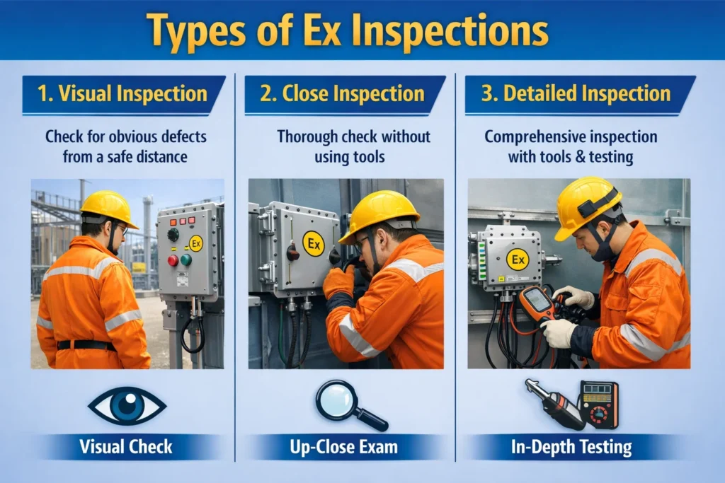 visual representation of Types of Ex Inspections