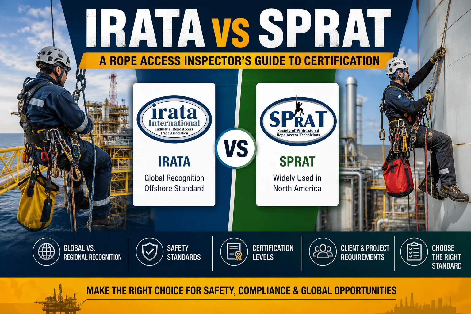 IRATA vs SPRAT: A Rope Access Inspector’s Guide to Certification
