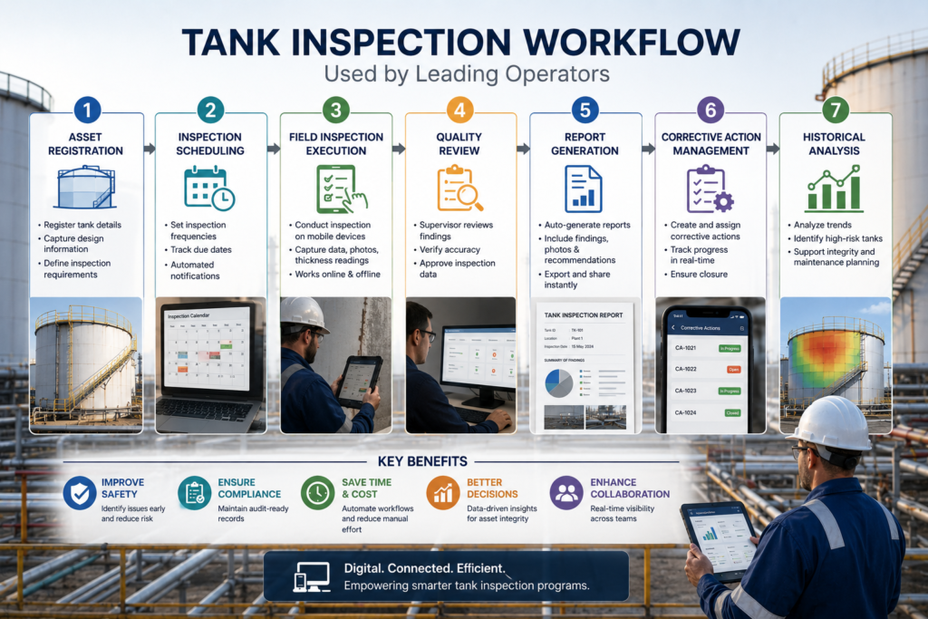 visual representation of Tank Inspection Workflow Used by Leading Operators
