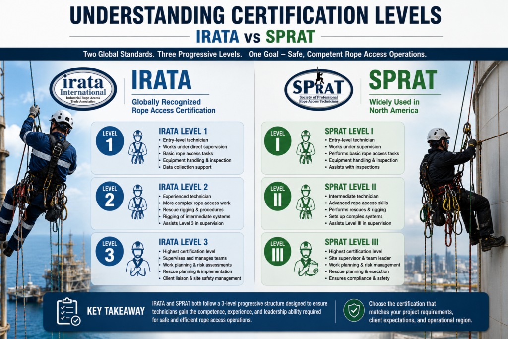 Understanding Certification Levels for irata and Sprat
