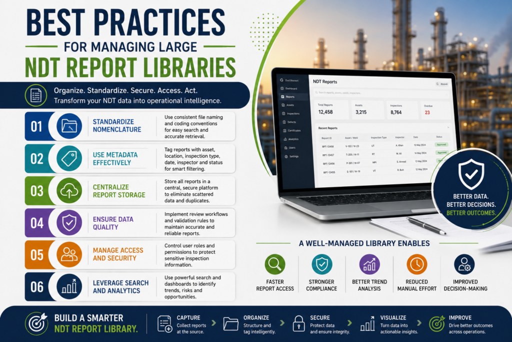 visual representation of Best Practices for Managing Large NDT Report Libraries