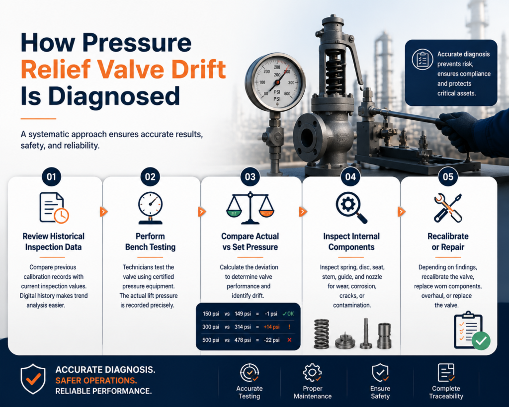 visual representation of How Pressure Relief Valve Drift Is Diagnosed