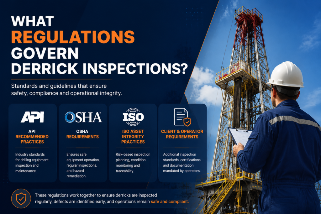 visual representation of What Regulations Govern Derrick Inspections?