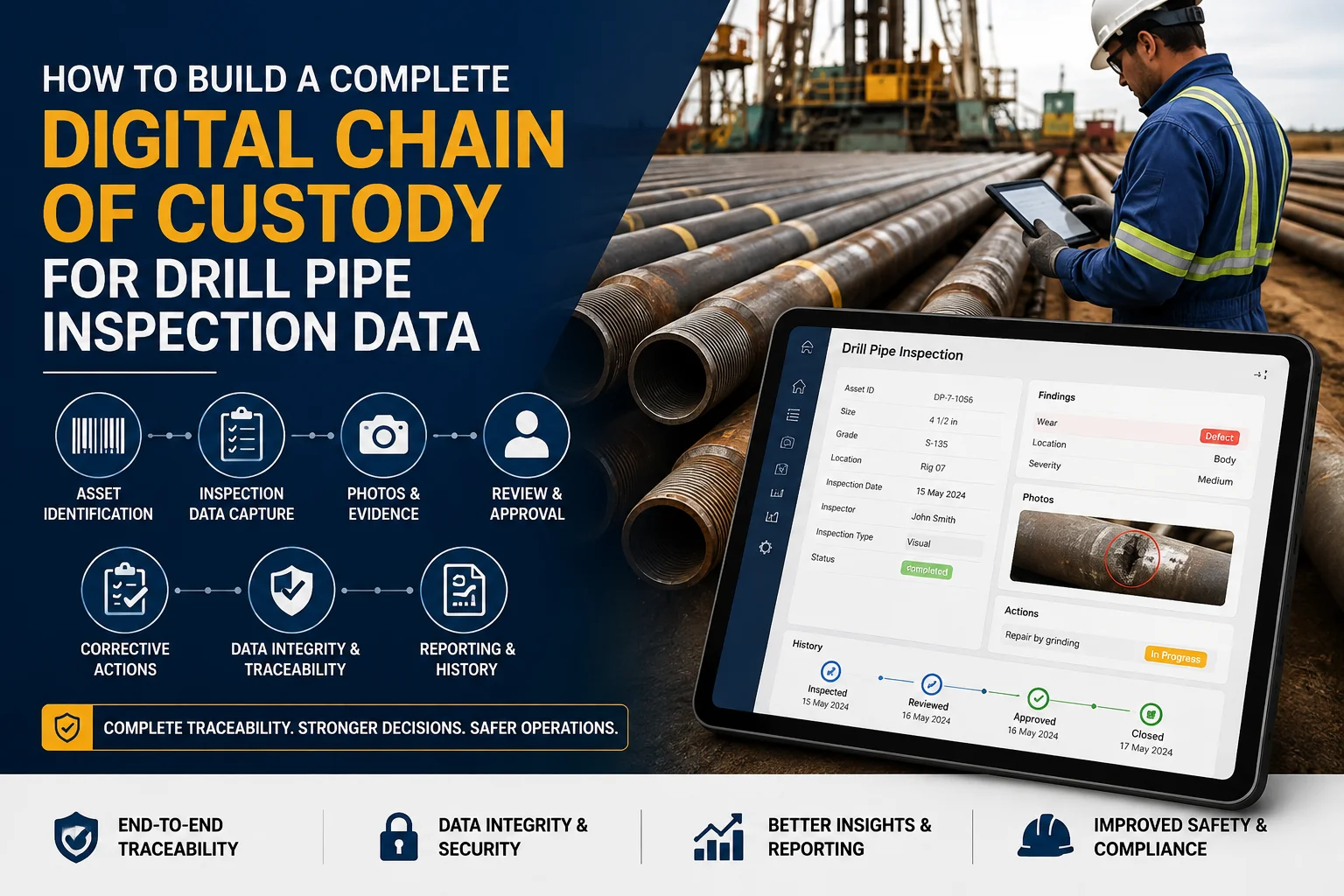 How to Build a Complete Digital Chain of Custody for Drill Pipe Inspection Data