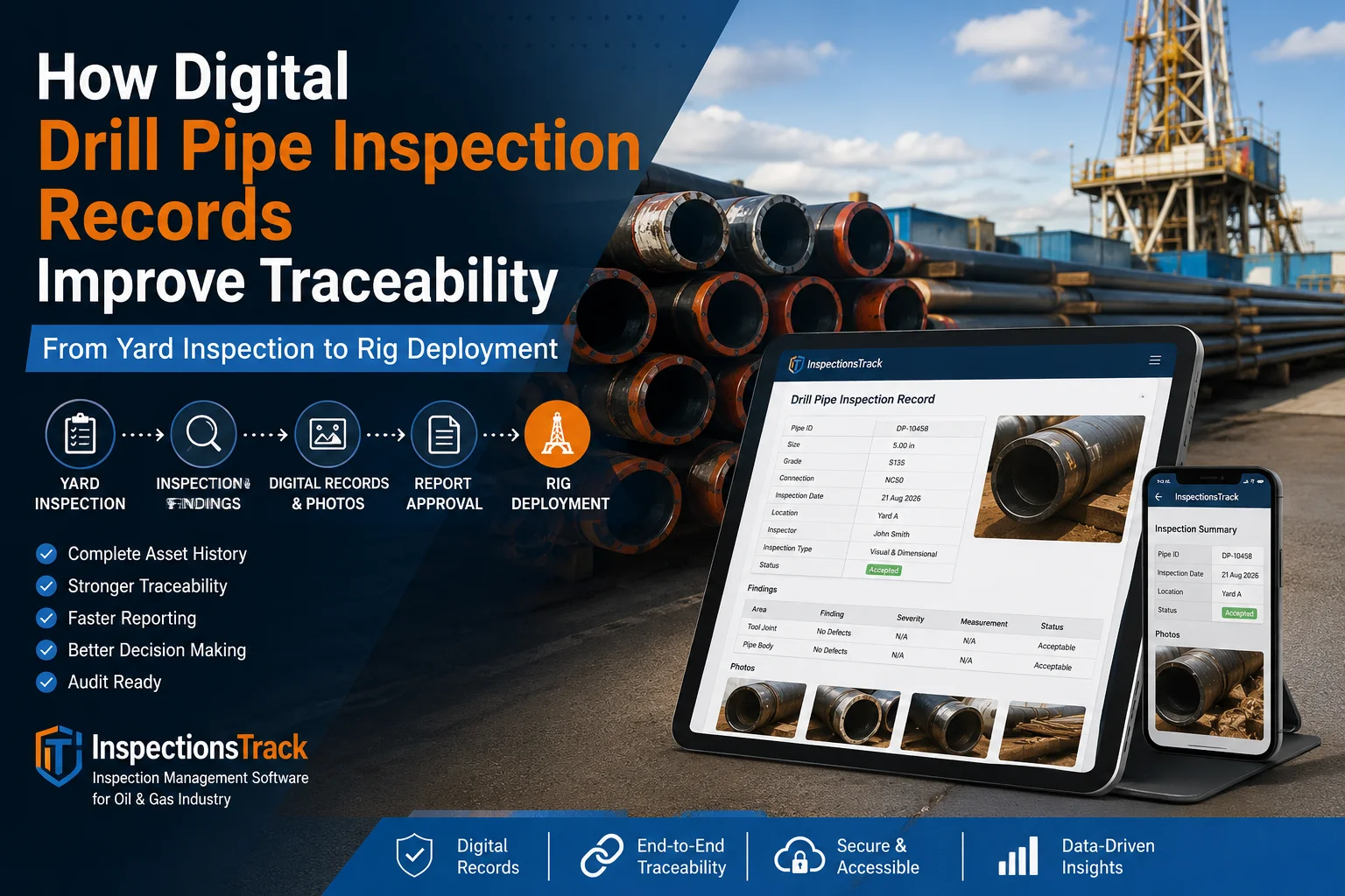 How Digital Drill Pipe Inspection Records Improve Traceability From Yard Inspection to Rig Deployment
