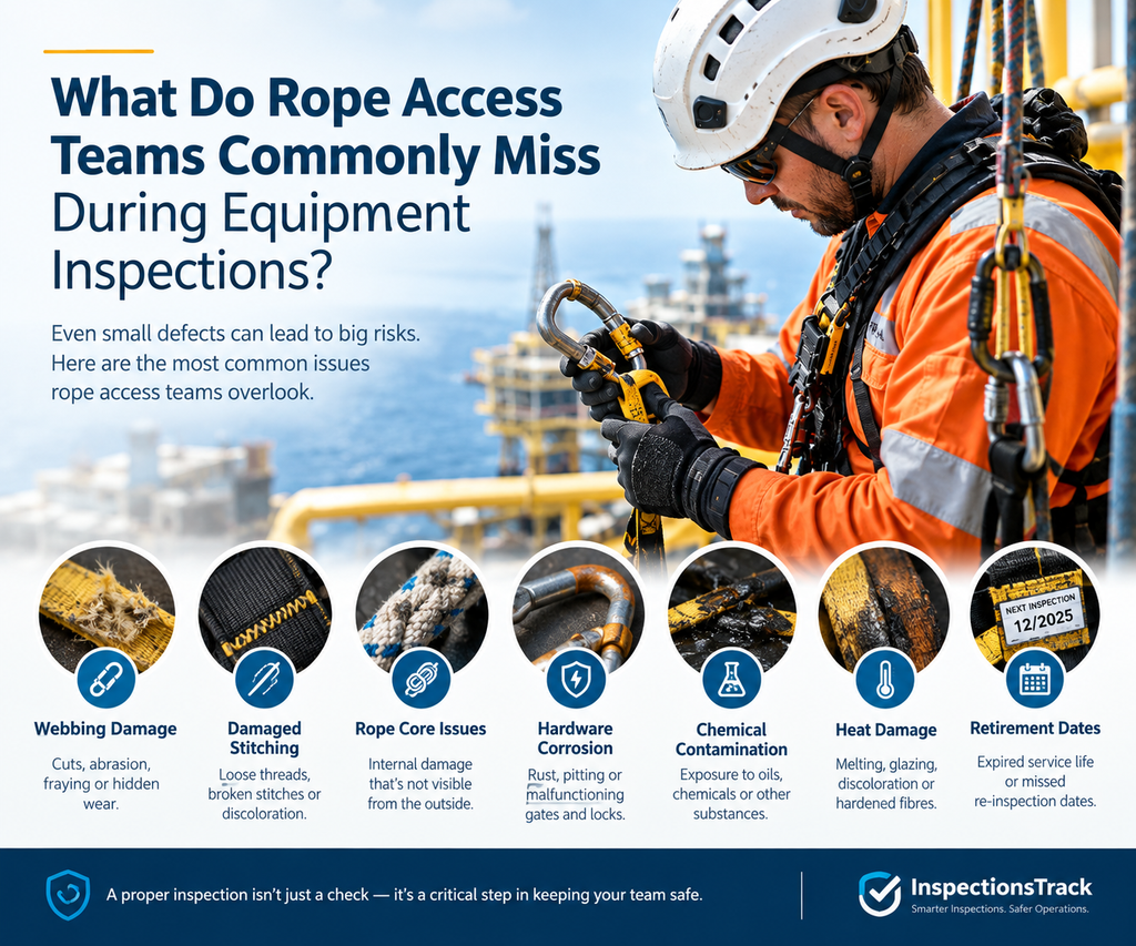 visual representation of What Do Rope Access Teams Commonly Miss During Equipment Inspections?