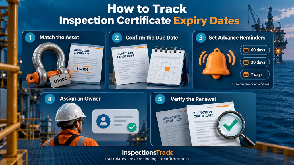 visual representation of How to Track Inspection Certificate Expiry Dates
